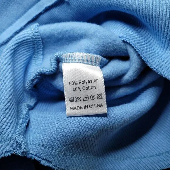 Embossed Crewneck Sweatshirt Womens Blue Salty Wave Small Beachy Streetwear NWOT - Picture 4 of 10